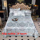 Axyaa Ice Silk Printed Naked Sleeping Mat Set, 230x250cm