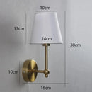 Axyaa Retro LED Black Gold Wall Lamp Luxury Bedroom Sconce Linen Indoor Lighting Fixtures