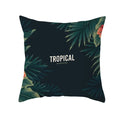 Flamingo Flower Rainforest Cushion Cover with Tropical Plant Animal Pattern by Axyaa