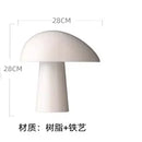 Nordic Design Wood Grain Resin Base Mushroom Table Lamp by Axyaa