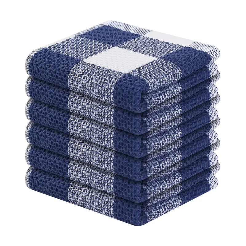 Axyaa Waffle Weave Kitchen Towel Set Absorbent Cleaning Cloth Cotton Dishcloth