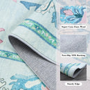 Axyaa Elegant Floral Print Living Room Rug - Non-slip & Machine Washable Floor Mat