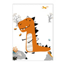 Axyaa Dinosaur Alphabet Number Custom Name Canvas Print Kids Room Decor