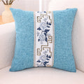 Axyaa Blue White Porcelain Chinoiserie Pillow Cover Chinese Style Linen Living Bedroom