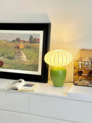 Axyaa Kids Ceramic Desk Lamp Vintage Silk Table Light for Bedroom Study
