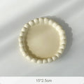 Axyaa Korean Pearl Ceramic Plates - Set of 6/8 inch Luxury Kitchen Tableware