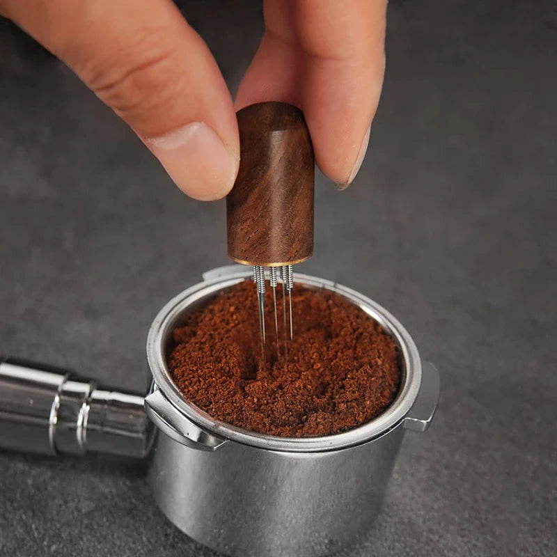 Axyaa Stainless Steel Espresso Stirrer Wood Handle Barista Tool