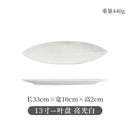 Axyaa Ceramic Dessert Plate: Solid Color Long Strip Plate