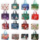 Axyaa Christmas Gift Bags: 16PCS Assorted Cartoon Patterns, Reusable Non-Woven Handles