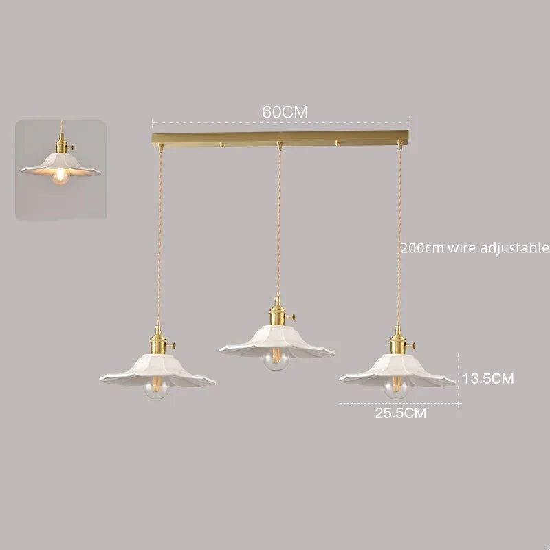 Axyaa White Ceramic LED Pendant Lamp Modern Hanging Light Fixtures