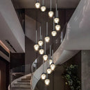 Axyaa Crystal Chandelier Stair Pendant Lamp Living Room Pendant Lights