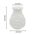 Axyaa White Porcelain Honeycomb Ceramic Vase with Artificial Flowers