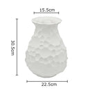 Axyaa White Porcelain Honeycomb Ceramic Vase with Artificial Flowers