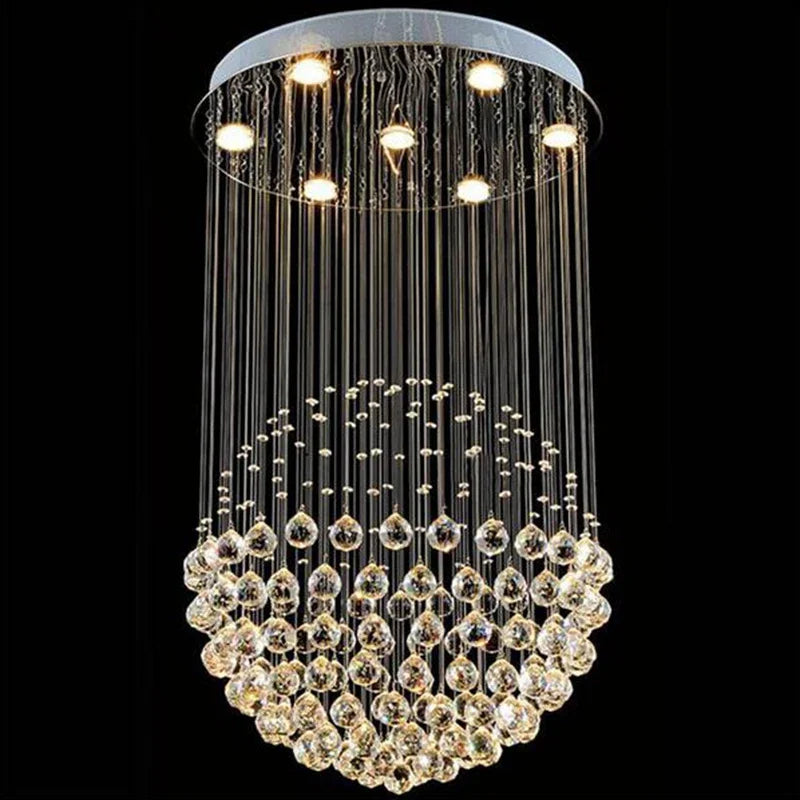 Axyaa Round Crystal Ball Chandelier - LED Ceiling Light Fixture