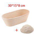 Axyaa Rattan Banneton Bread Basket - Handmade Dough Fermentation Wicker Bowl for Sourdough
