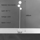 Axyaa Three-headed Iron Art Floor Lamp - Milk White Ball LED Lighting