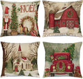 Red Christmas Tree Believe Snowflake Pillow Covers for Home Couch 45x45
