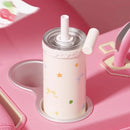 Axyaa Double-layer Vacuum Flask Straw Cup: Stainless Steel & Glass Liner