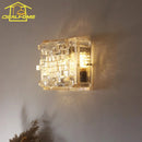 Axyaa Murano Glacier Glass LED Wall Lamp: Retro Mosaic Art Decor for Living Room & Bedroom