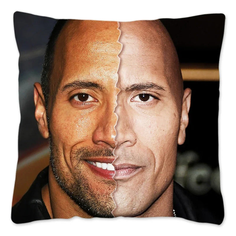 Axyaa Rock Face Cushion Cover: Funny Meme Throw Pillow for Home Decoration