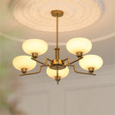 Axyaa Mid Century Bauhaus Cream Glass Chandeliers for Living Room Bedroom Bar