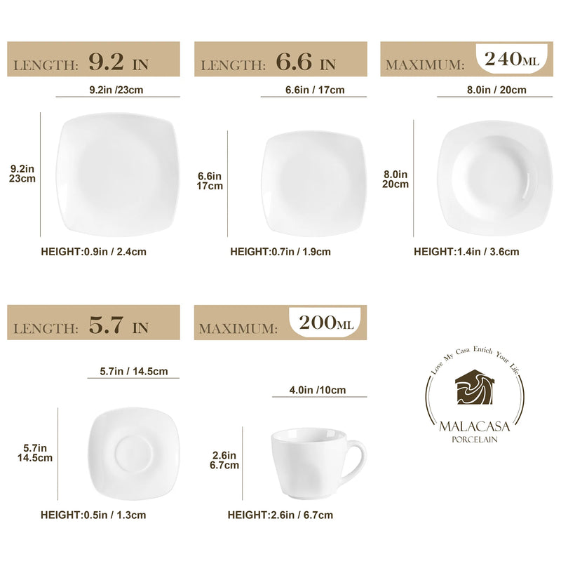 Axya Porcelain Dinner Tableware Set for 12 Person