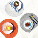 Axyaa Round PVC Placemats Set for Dining Table Farmhouse Boho Kitchen Accessories