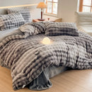 Axyaa Gradient Bubble Velvet 4-Piece Bedding Set in Anti-Static Thickened Velvet