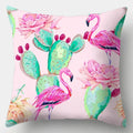 Axyaa Flamingo Sofa Pillow Cover 45cmX45cm Square Cushion Case Boho Style