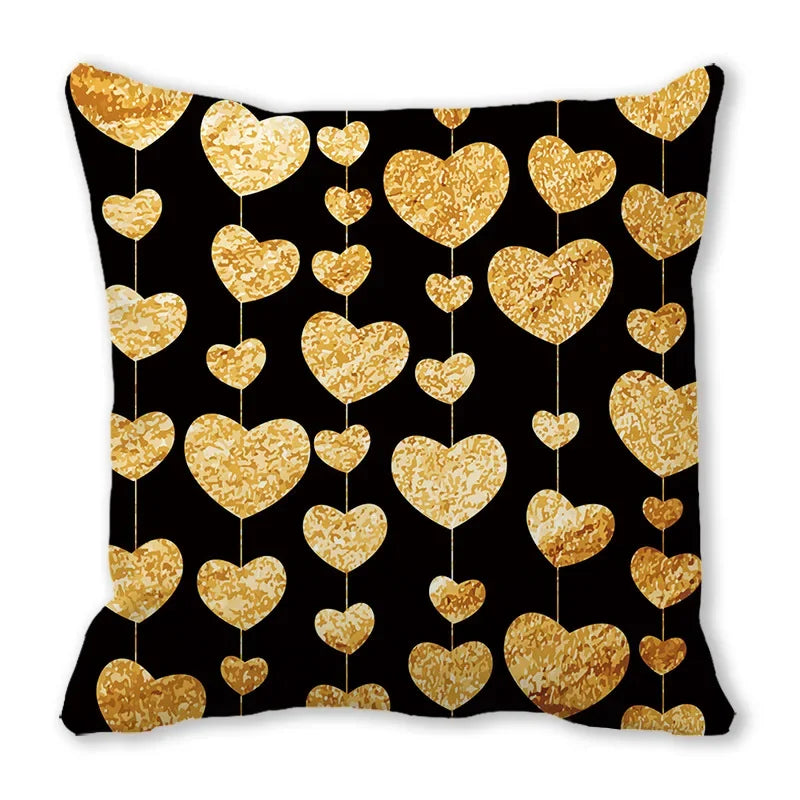 Heart Print Pillowcase for Home Decor by Axyaa - Love Cushion Cover