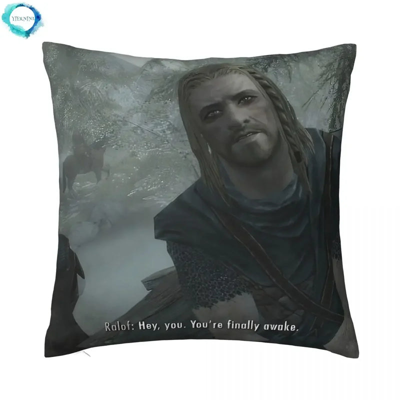 Axyaa Skyrim Meme Cushion Cover - Designer Polyester Cushion Case for Home Decor