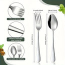 Axyaa Stainless Steel Fork and Spoon Set for Dining - 16 pieces