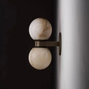 Axyaa Marble Alabaster Round Ball Wall Lamp for Bedroom, Hotel Room, Indoor Decor