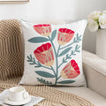 Axyaa Embroidered Floral Pillowcase Set - Soft Cotton Cushion Covers