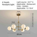 Axyaa Nordic Glass Chandelier Modern Lighting Fixture for Home Decor