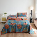 Axyaa Cotton Gauze Floral Single Quilt Blanket for Summer Comfort