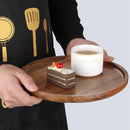 Axyaa Wooden Food Storage Tray: Round Tea Dessert Cake Plate & Household Organizer