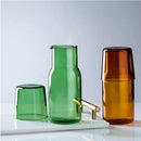 Axyaa 550ml Bedside Water Carafe and Glass Set in Blue, Amber, Teal, Grey Glass