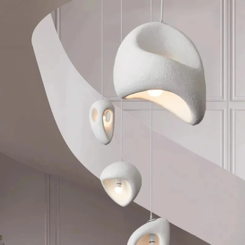 Axyaa Wabi Sabi Resin Pendant Chandelier- Irregular Loft LED Lighting