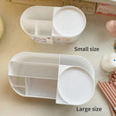 Axyaa Desktop Organizer Drawer, Transparent Plastic Multifunction Pen Holder Cute Design