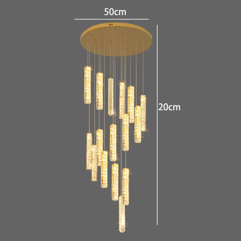 Axyaa Nordic Stair Chandelier Living Dining Pendant Ceiling Lights Indoor Lighting