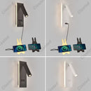 Axyaa Rotatable LED Wall Lamp, Rechargeable Bedside Reading Light for Bedroom, Living Room