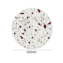 Axyaa Terrazzo Coasters Set - Modern Ceramic Stone Drink Mats for Coffee Table