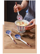 Axyaa Ceramic Hand-Painted Dessert Spoon Set