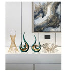 Axyaa Gold Swan Lovers Porcelain Figurines Room Decor Crafts