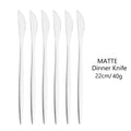 Axyaa 6-Piece Matte Dinner Knife Set Stainless Steel Cutlery Gold Silverware