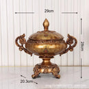 Axyaa Resin Relief Decor Jar: European Style, Retro Storage Vase & Handicraft for Home Decor