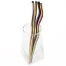 Axyaa Stainless Steel Wavy & Straight Drinking Straws Set for Cocktails & Bubble Tea