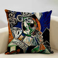 Pablo Picasso Abstract Art Cushion Cover 45x45cm Beige Linen Axyaa Brand