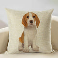 Axyaa Nordic Dog Decorative Cushion Cover 45x45cm, Linen Sofa Pillow Cover